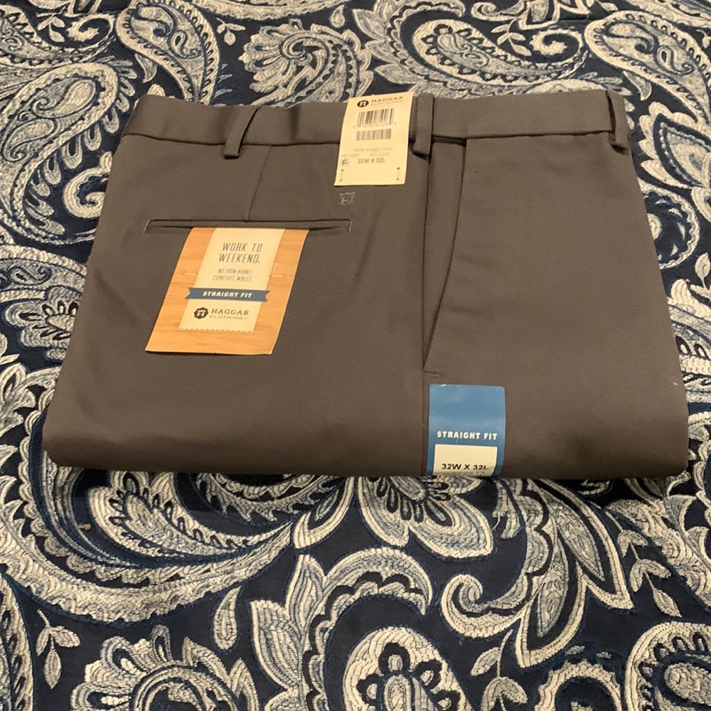 NWT Haggar work to weekend no iron khaki pants